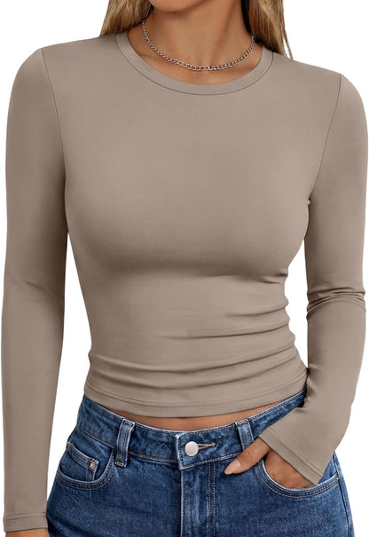 LUXEHAEVEN Womens Long Sleeve T Shirts