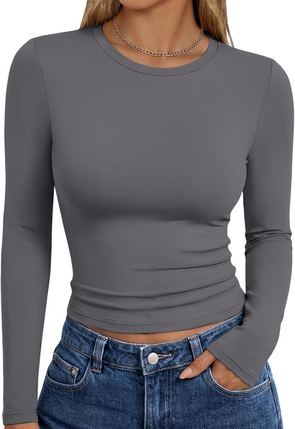 LUXEHAEVEN Womens Long Sleeve T Shirts