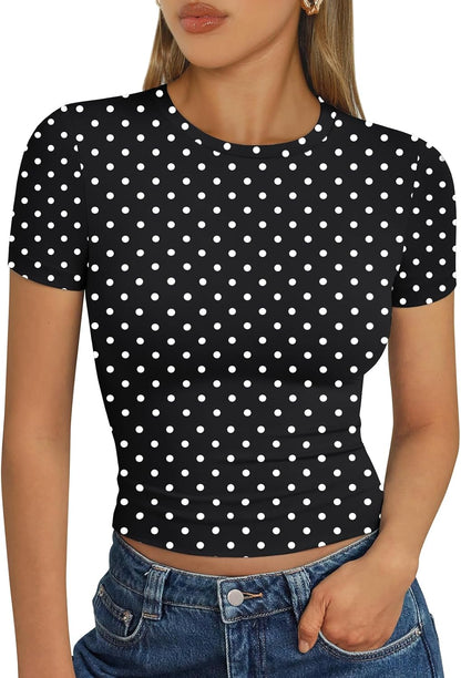 LUXEHAEVEN Womens Short Sleeve T Shirt