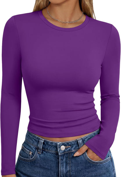 LUXEHAEVEN Womens Long Sleeve T Shirts