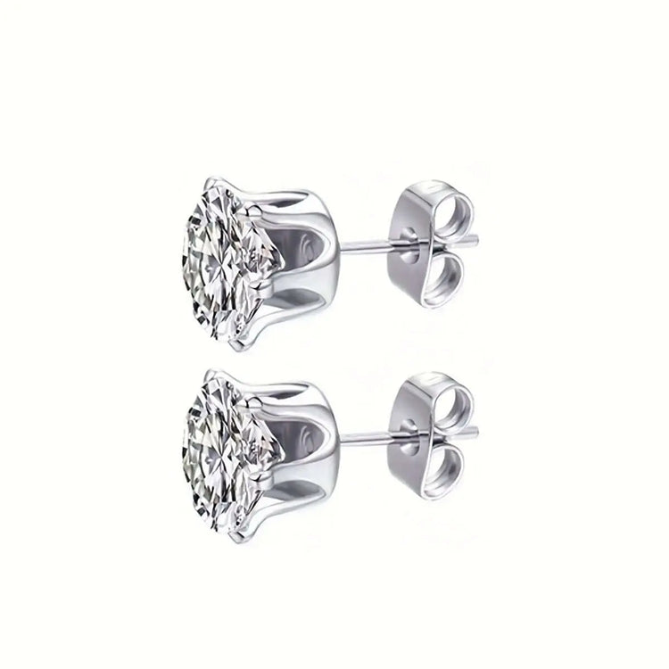 LUXEHAEVEN Sparkling Titanium Steel Earrings