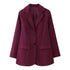 LUXEHAEVEN Womens Versatile Single-Breasted V-Neck Long-Sleeve Blazer LuxeHaeven