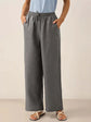 LUXEHAEVEN Linen Comfortable Straight-Leg Pants Women&