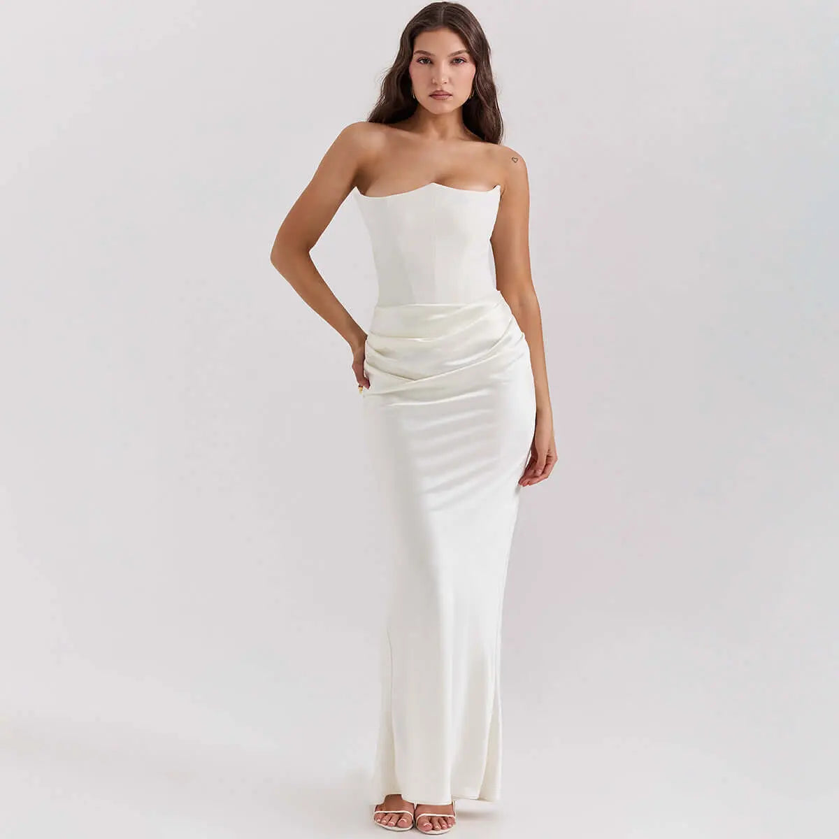 LUXEHAEVEN Slim Tube Top Long Dress Sexy Fashion Bandeau Backless Party Evening Dresses For Women Clothing LuxeHaeven
