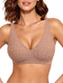 LUXEHAEVEN Womens Jelly Bra Wireless Deep V Bralette in leopard print for comfort and style