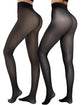 LUXEHAEVEN 2 Pairs Fleece Lined Tights Women - Warm Sheer Pantyhose Fake Translucent Tights Winter Thermal Leggings