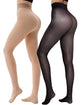 LUXEHAEVEN 2 Pairs Fleece Lined Tights Women - Warm Sheer Pantyhose Fake Translucent Tights Winter Thermal Leggings