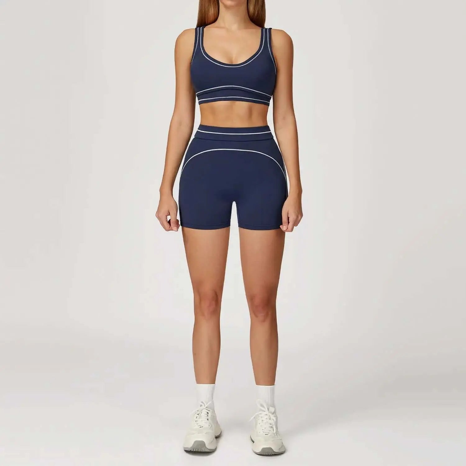 LUXEHAEVEN Contrast Color Brushed Yoga Suit Double-shoulder Strap High-grade Sports Workout Clothes LuxeHaeven