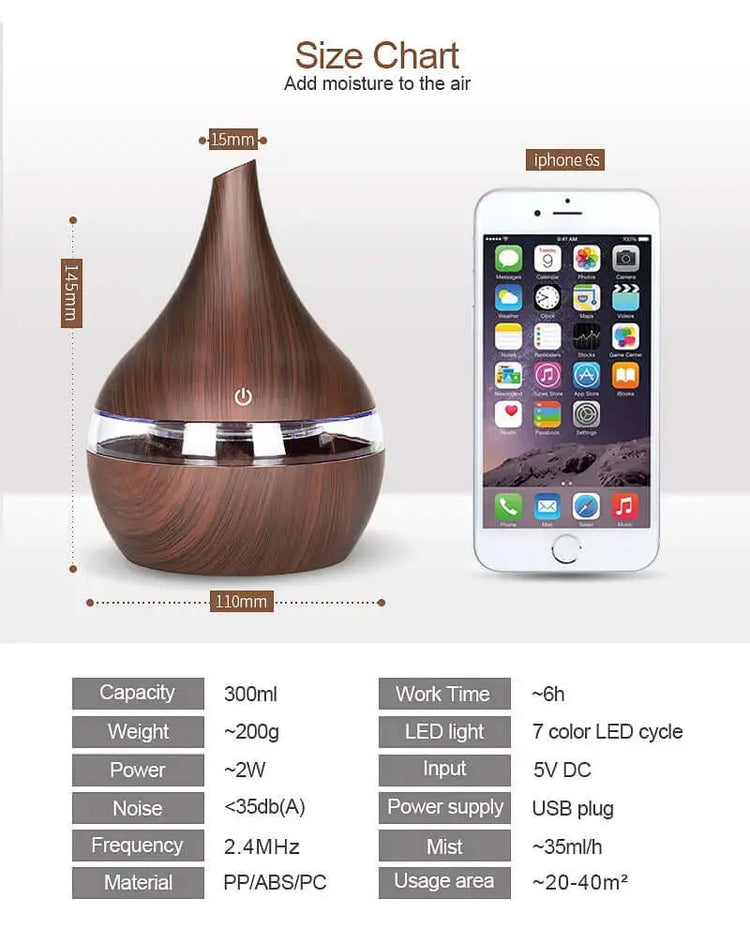 LUXEHAEVEN LED Essential Oil Diffuser LuxeHaeven