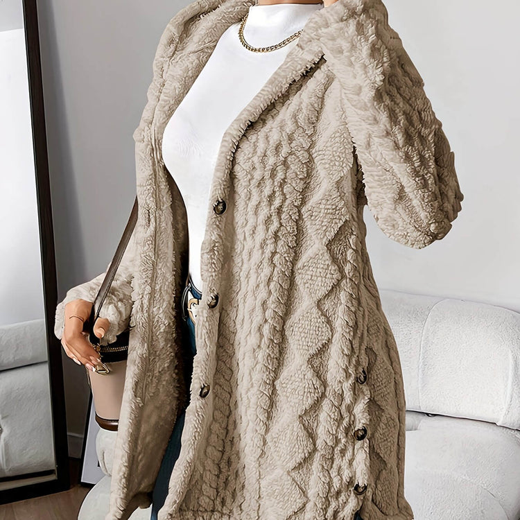 LUXEHAEVEN Warm Hooded Cardigan Coat