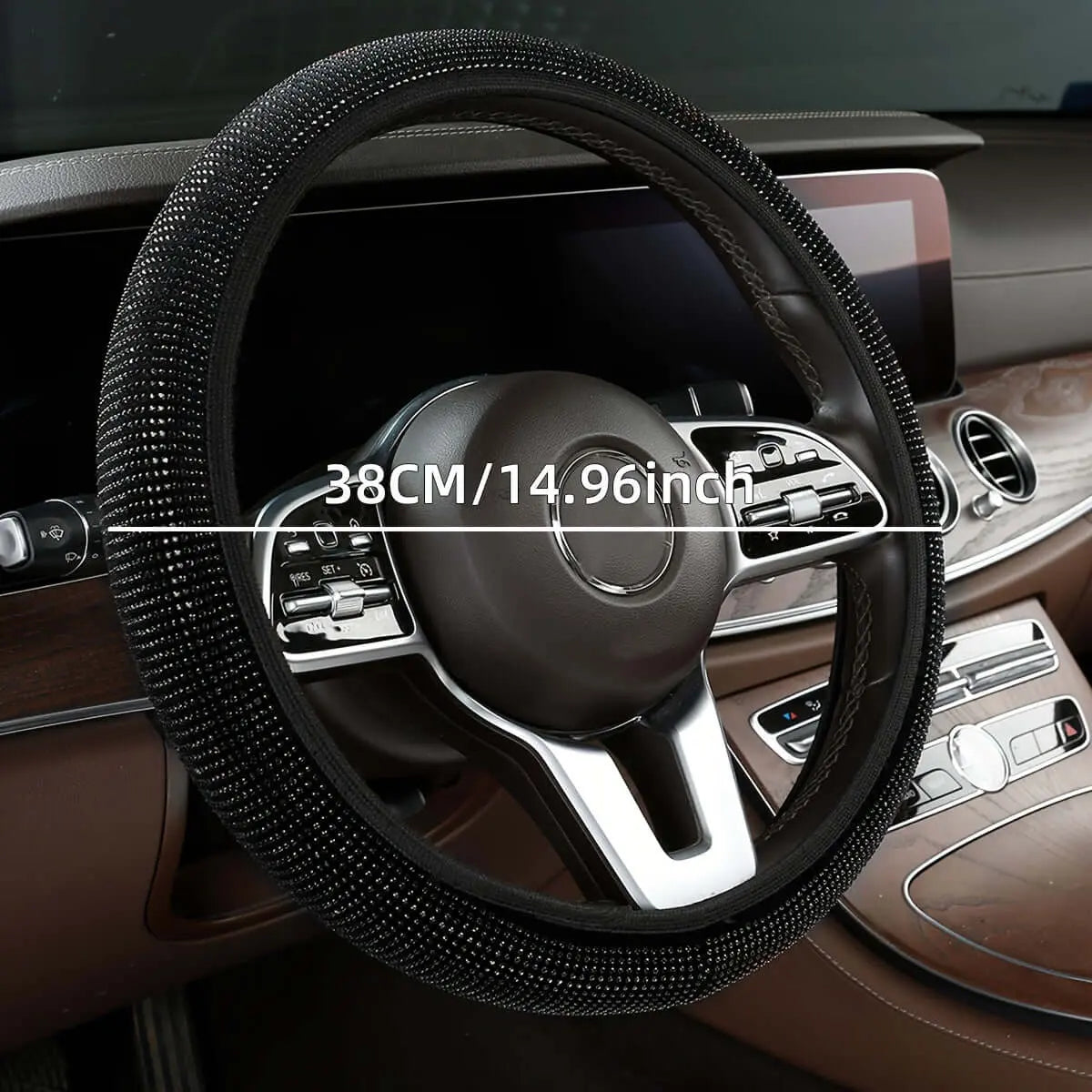 LUXEHAEVEN Luxury Bling Steering Wheel Cover - Stretch Fit