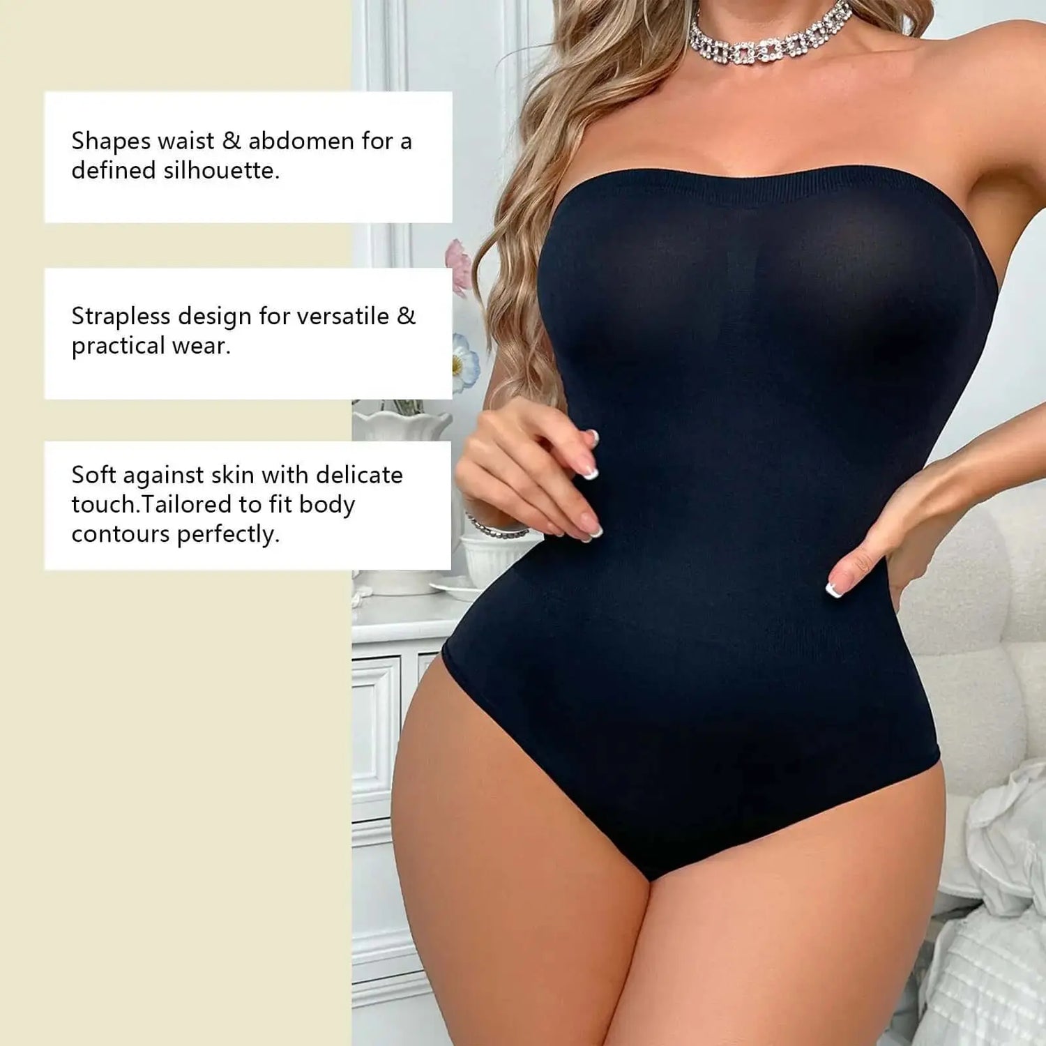 LUXEHAEVEN Breathable, Comfortable Strapless Bodysuit LuxeHaeven