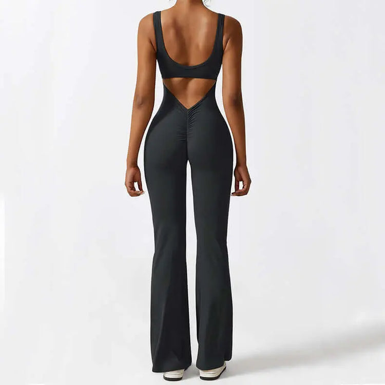 LUXEHAEVEN Women Sleeveless Flare Jumpsuits Fitness Yoga Long Pants LuxeHaeven