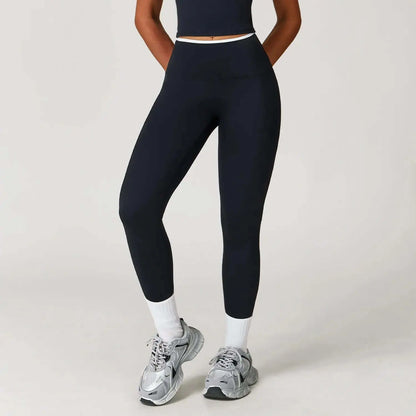 LUXEHAEVEN Nude-Feel Yoga Pants High-Waist Contrasting Color Quick-Dry Trousers LuxeHaeven