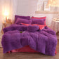 LUXEHAEVEN Luxury Thick Fleece Duvet Cover Queen King Winter Warm Bed Quilt Cover Pillowcase Fluffy Plush Shaggy Bedclothes Bedding Set Winter Body Keep Warm LuxeHaeven