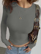 LUXEHAEVEN Women’s Fitted Long-Sleeve T-Shirt - Casual Style