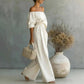 LUXEHAEVEN Casual Two-Piece Womens Outfit Off-Shoulder Top And Wide-Leg Pants Set LuxeHaeven