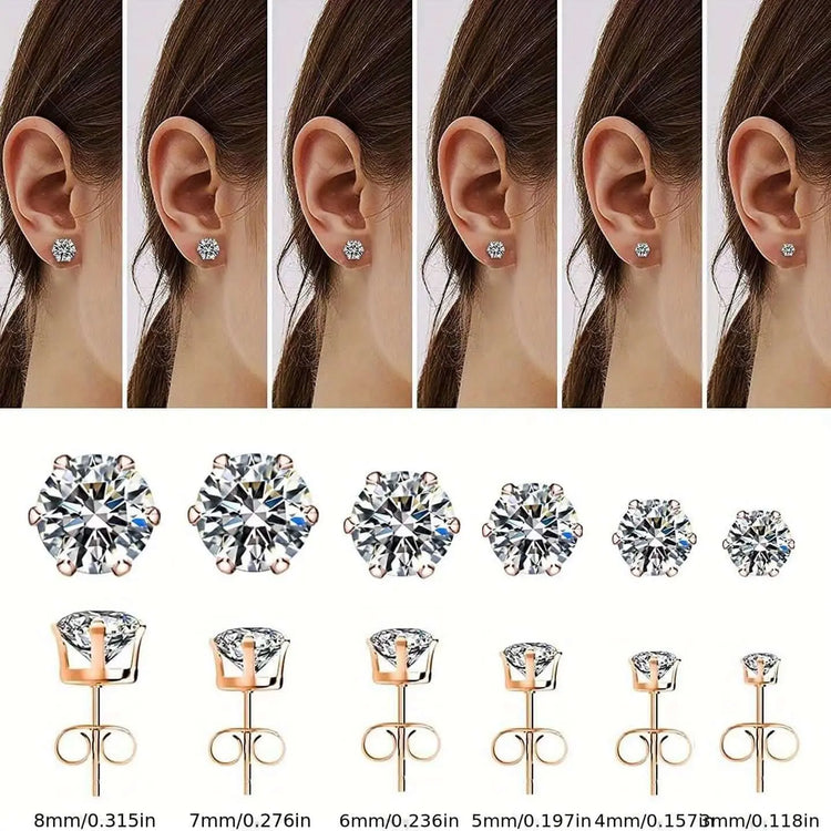 LUXEHAEVEN Sparkling Titanium Steel Earrings