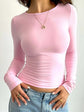 LUXEHAEVEN Women’s Fitted Long-Sleeve T-Shirt - Casual Style