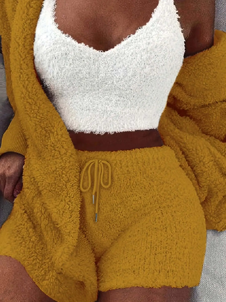 LUXEHAEVEN Warm Fuzzy Pajama Set for Ultimate Comfort