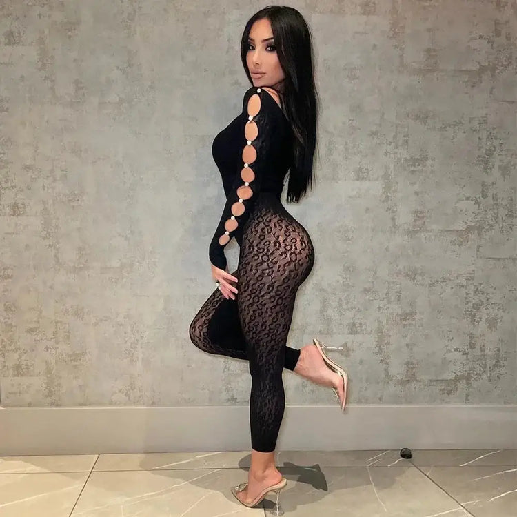 2023 Women Clothing Black Sexy Slim High Waist Sports Jumpsuit Lounge Wear Jumpsuit