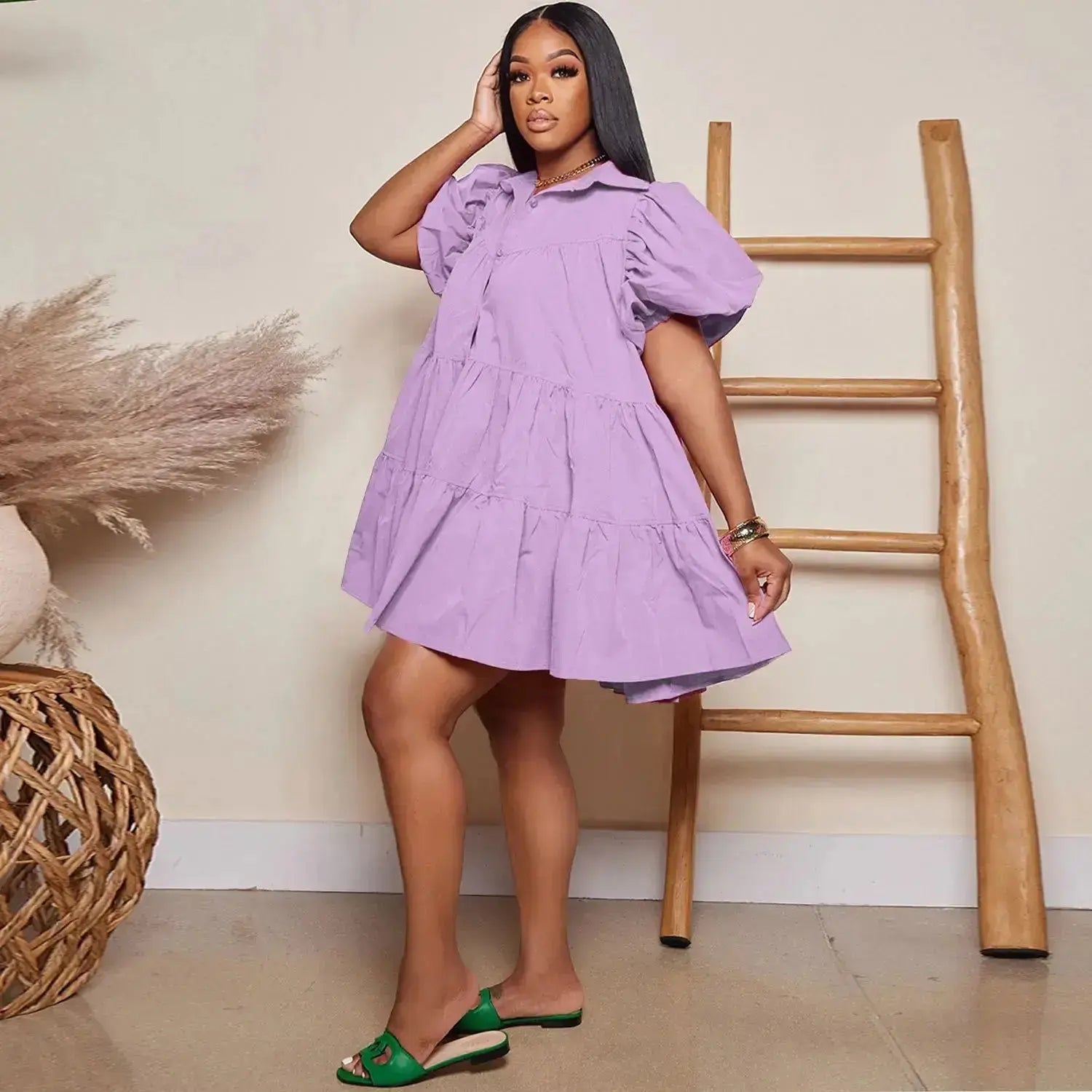 2025 Plus Size Womens Clothing Cute Dress for Women Dress Shirt Solid Dress Plus Size Set S-3XL