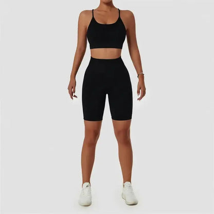 Wholesale 2 Piece Sportswear Sleeveless Crop Top Pant Yoga Workout Set Women Clothing Active Wear Gym Fitness Sets