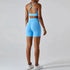 Wholesale Seamless Rib Sportswear 3 Piece Suit Seamless Breathable Women Clothing Gym Fitness Sets Sports Bra Leggings Yoga Set