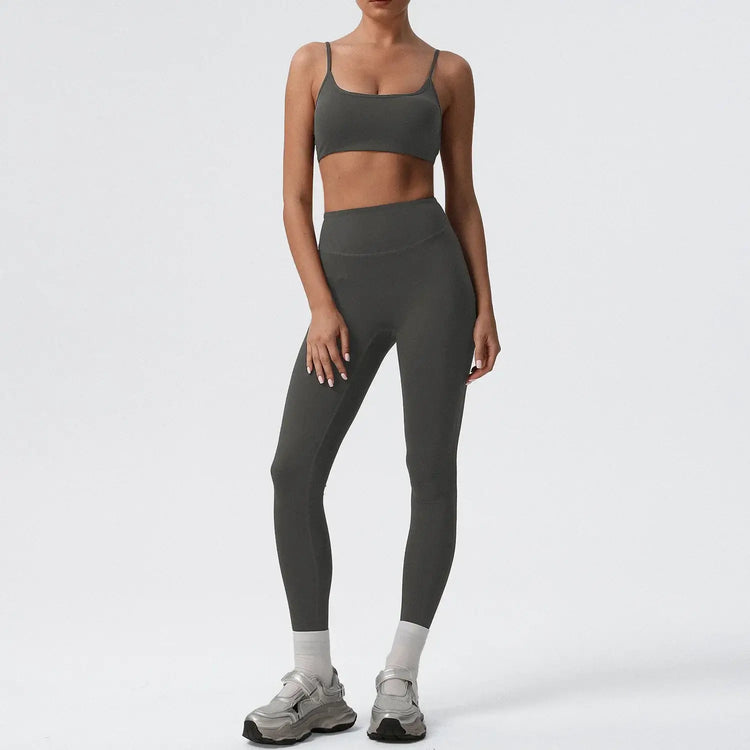 4 Piece Gym Yoga Clothing for Women Custom Logo Woman Gym Sport Wear Fitness Workout Sportwear Naked Feeling Flare Pants Sets