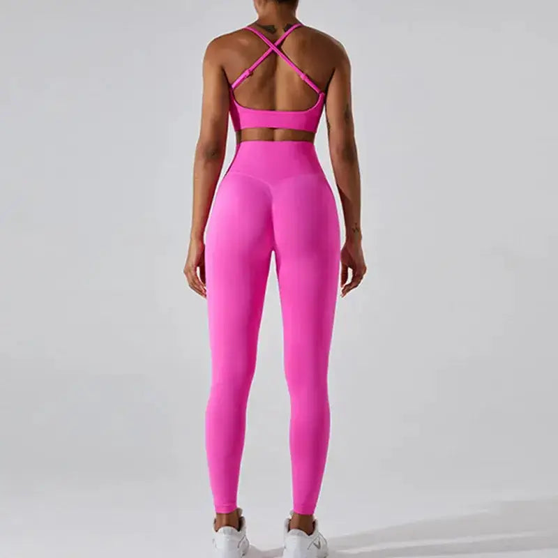 Wholesale Seamless Rib Sportswear 3 Piece Suit Seamless Breathable Women Clothing Gym Fitness Sets Sports Bra Leggings Yoga Set
