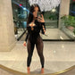 2023 Women Clothing Black Sexy Slim High Waist Sports Jumpsuit Lounge Wear Jumpsuit