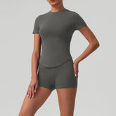 4 Piece Gym Yoga Clothing for Women Custom Logo Woman Gym Sport Wear Fitness Workout Sportwear Naked Feeling Flare Pants Sets