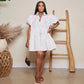 2025 Plus Size Womens Clothing Cute Dress for Women Dress Shirt Solid Dress Plus Size Set S-3XL