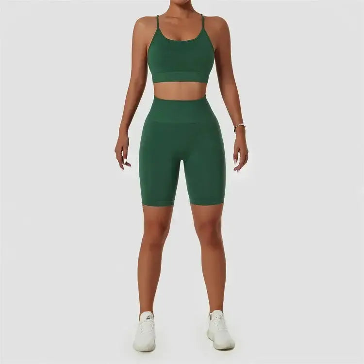 Wholesale 2 Piece Sportswear Sleeveless Crop Top Pant Yoga Workout Set Women Clothing Active Wear Gym Fitness Sets