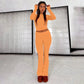 OUDINA Wholesale Fashionable Club Party Women Clothing 2 Piece Set Women Bootcut Trousers Hollow Top Lace Women&