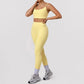 4 Piece Gym Yoga Clothing for Women Custom Logo Woman Gym Sport Wear Fitness Workout Sportwear Naked Feeling Flare Pants Sets