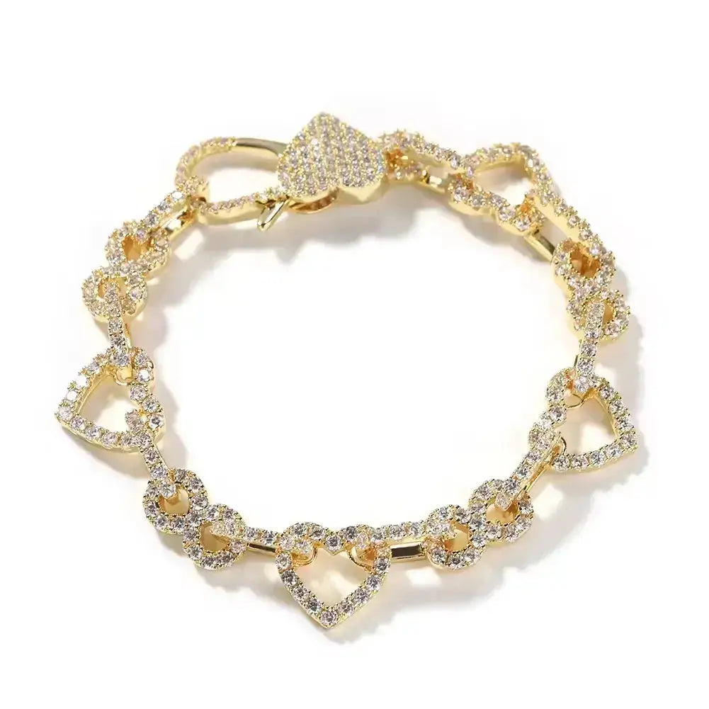 LUXEHAEVEN: UWIN Heart Shaped Womens 18K Gold Jewelry