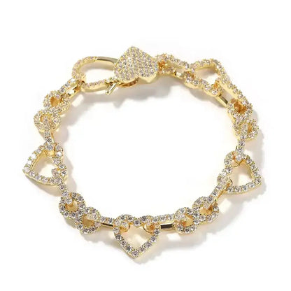 LUXEHAEVEN: UWIN Heart Shaped Womens 18K Gold Jewelry