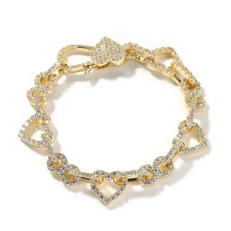 LUXEHAEVEN: UWIN Heart Shaped Womens 18K Gold Jewelry