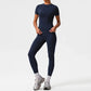 4 Piece Gym Yoga Clothing for Women Custom Logo Woman Gym Sport Wear Fitness Workout Sportwear Naked Feeling Flare Pants Sets