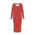 DM1902 High Quality Autumn Ladies Office Dress Long Sleeve V-neck Backless Sweater Dresses Women Clothing Wool Knit Dress