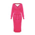 DM1902 High Quality Autumn Ladies Office Dress Long Sleeve V-neck Backless Sweater Dresses Women Clothing Wool Knit Dress