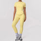 4 Piece Gym Yoga Clothing for Women Custom Logo Woman Gym Sport Wear Fitness Workout Sportwear Naked Feeling Flare Pants Sets