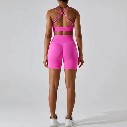 Wholesale Seamless Rib Sportswear 3 Piece Suit Seamless Breathable Women Clothing Gym Fitness Sets Sports Bra Leggings Yoga Set