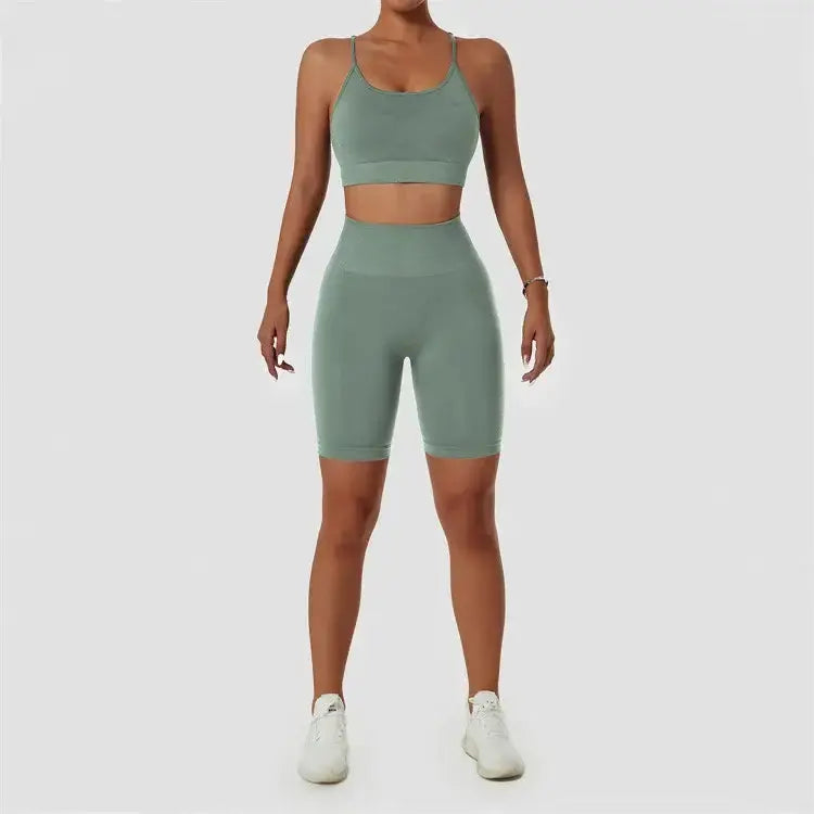 Wholesale 2 Piece Sportswear Sleeveless Crop Top Pant Yoga Workout Set Women Clothing Active Wear Gym Fitness Sets
