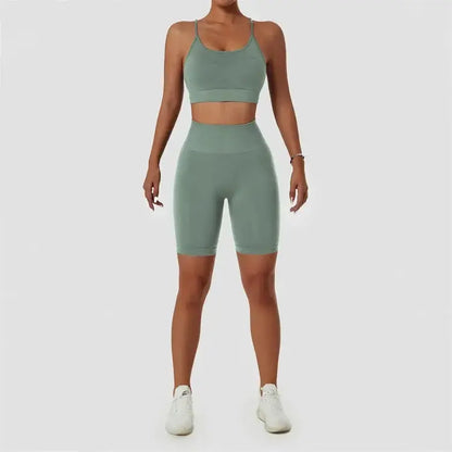 Wholesale 2 Piece Sportswear Sleeveless Crop Top Pant Yoga Workout Set Women Clothing Active Wear Gym Fitness Sets