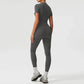 4 Piece Gym Yoga Clothing for Women Custom Logo Woman Gym Sport Wear Fitness Workout Sportwear Naked Feeling Flare Pants Sets