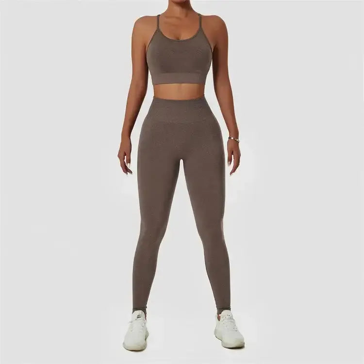 Wholesale 2 Piece Sportswear Sleeveless Crop Top Pant Yoga Workout Set Women Clothing Active Wear Gym Fitness Sets