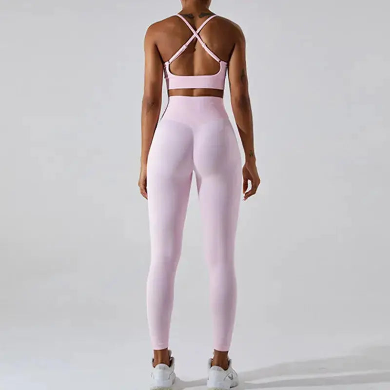 Wholesale Seamless Rib Sportswear 3 Piece Suit Seamless Breathable Women Clothing Gym Fitness Sets Sports Bra Leggings Yoga Set