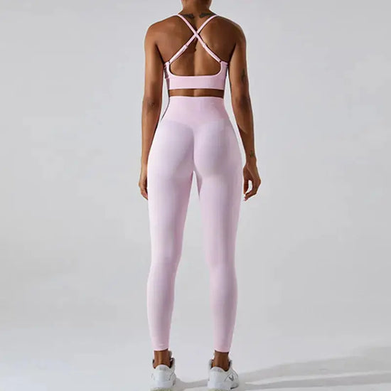 Wholesale Seamless Rib Sportswear 3 Piece Suit Seamless Breathable Women Clothing Gym Fitness Sets Sports Bra Leggings Yoga Set